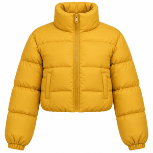 Vestes Courtes Matelassées Unies pour Femmes – Blousons Chauds d'Hiver Style Bomber à Prix Abordable - Product Image 2