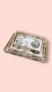 Juego de Bandejas de Servicio de Lujo Personalizadas para Ramadán - Tamaño Largo con Marco Dorado e Impresión UV en Vidrio para Uso Familiar y en Restaurantes - Product Image 6