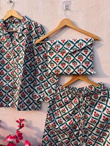 Premium Cotton Pajama <b>Set</b> for Women – Soft Breathable Nightwear Loungewear - Product Image 3