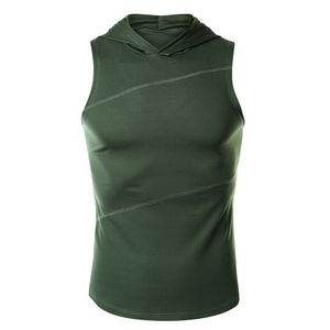 Débardeur de sport à capuche sans manches pour homme, respirant et à séchage rapide, idéal pour la musculation et les sports athlétiques - Product Image 1
