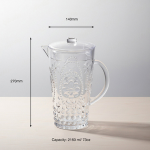 Jarra de Plástico Estilo Vintage de Gran Capacidad (73oz) para Uso Comercial, Hecha en Taiwán, Ideal para Jugos, Leche y Bebidas Heladas [Holar] - Product Image 3