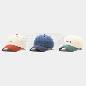 Casquette de baseball unisexe en sergé doux bicolore, style streetwear hip-hop, broderie personnalisée, visière incurvée, fermeture snapback - Product Image 2