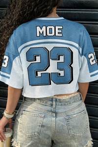 Maillot de sport court en maille pour femme, style football américain, T-shirt streetwear Y2K rétro, séchage rapide et respirant - Product Image 3