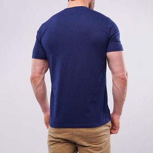T-shirts col V pour hommes 100 % coton, faible MOQ, haute qualité, décontractés, pour l'été, vierges, vente en gros, forte demande - Product Image 2