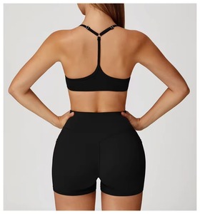 Conjunto de Top y Shorts de Verano para Mujer, al por Mayor, Personalizado, de Spandex y Poliéster, Color Sólido, Ajustado, de 2 Piezas, con Cintura Elástica y Logotipo Frontal - Product Image 3