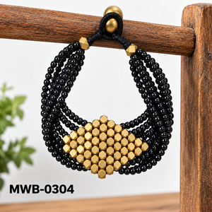 Bracelet élastique fait main en perles de verre soufflé multicolores de style néo-gothique pour homme et femme, idéal pour les fêtes MWB-0304 - Product Image 4
