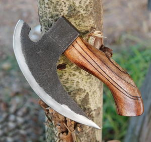 Cortador de Pizza Artesanal de Acero con Alto Contenido de Carbono y Mango de Madera, Cuchillo de Pizza Tipo Hacha, Directo de Fábrica, Fabricante OEM - Product Image 5