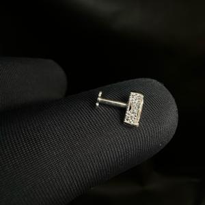 Lauren Marquise Lab Grown Diamond Threaded <b>Stud</b> Earring In 14K Solid Gold For <b>Helix</b> Lobe Piercing - Product Image 5