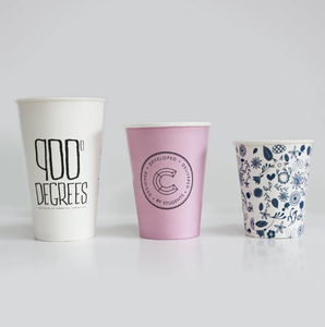 Vaso de papel de doble pared compostable de alta calidad para bebidas calientes - Vaso de papel impreso desechable para café con tapas - Product Image 3