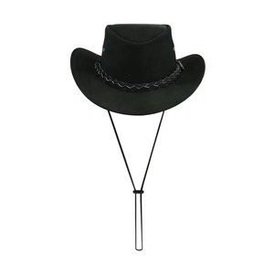 GENERSA SPORTS Wool Cowboy <b>Hat</b> Wide Brim Unisex Casual Outdoor Travel Adult Fit 50-52cm Dark Brown Braided <b>Band</b> Four Seasons - Product Image 2