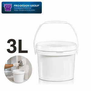 3L Durable Plastic Putty <b>Bucket</b> <b>with</b> Flat <b>Lid</b> for Wall Putty Use - Product Image 1