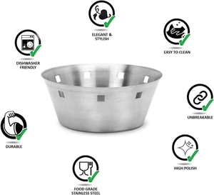 Manufacturer-Sold Best Quality Stainless Steel <b>Storage</b> <b>Box</b> Bread and Roti Serving Baskets with Square Holes Metal <b>Material</b> - Product Image 2