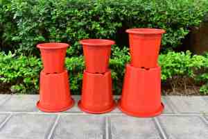 TMCD-04 Vibrant Red <b>Planter</b> | All-Weather Heavy-Duty <b>Plastic</b> Plant Pot E - Product Image 4