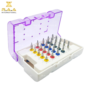 Kit de 25 fraises coniques dentaires en acier inoxydable avec embouts de protection et boîte de rangement, certifié CE Classe I, ensemble d'implants manuels, logo personnalisé - Product Image 6