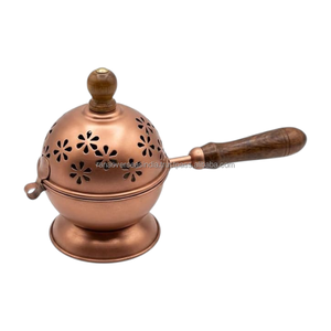Iron Resin Incense Burner with Wooden Handle <b>Decorative</b> Charcoal Burner for Aromatherapy Meditation and Prayer - Product Image 2