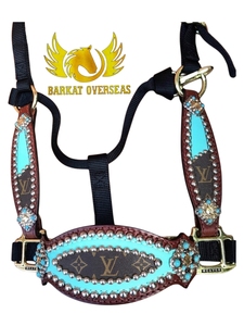 Harnais en cuir de designer réglable, durable, imperméable, style western, équipement équestre personnalisé avec boucle en laiton, prêt à être expédié - Product Image 1