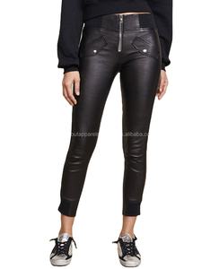 กางเกงขายาวหนังแกะแท้สำหรับผู้หญิงสไตล์หน้าเรียบสำหรับฤดูหนาว - Product Image 1