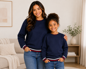 Sweat-shirts à col roulé personnalisés pour la famille, imprimés avec un motif de lettres, pour femmes et enfants, automne/hiver |   Fabricant OEM ODM - Product Image 2