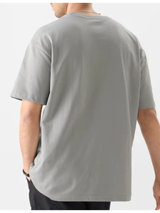 Camiseta 100% algodón para hombre, corte holgado, estampada, personalizada, estilo urbano, camiseta oversize con hombros caídos, logotipo personalizado - Product Image 2