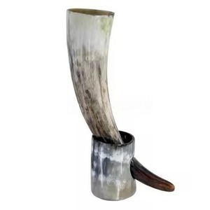 แก้วน้ำวัวกระทิงธรรมชาติรักษ์โลก งานฝีมือเรห์มาน ดีไซน์แบบนอร์สโบราณ รูปทรงธรรมชาติ สำหรับใช้ในบ้าน - Product Image 6