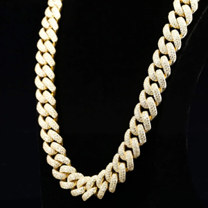 High Quality Customized 16mm Iced Cuban Link Moissanite Chain 925 Sterling <b>Silver</b> Rose Gold Plated D VVS Quality Hip Hop Style - Product Image 2