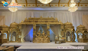 Decoración de boda con cúpula, escenario tradicional de compromiso de boda, gran grasa, indio, Sur, Maharani - Product Image 4