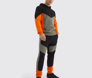 Conjunto Deportivo de Dos Piezas para Hombre, Sudadera con Capucha y Pantalones Deportivos, Estilo Urbano, con Bloques de Color, Logotipo Personalizado - Product Image 3
