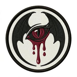 Parche Termoadhesivo Redondo Bordado Personalizado con Diseño de Estaca de Vampiro y Daga Gótica de Terror para Chaquetas, Fabricante Mayorista - Product Image 3