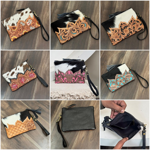 Producto de tendencia 2025, nuevo diseño, bolso de mano grande de cuero mecanizado a mano, bolso de mano para mujer, monedero con cremallera y borla de piel de vaca - Product Image 4