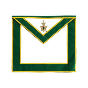 Tablier de Maître Souverain Ancien Maître Maçonnique Personnalisé OEM, Vert et Or, Fabricant de Regalia, Vente en Gros - Product Image 1