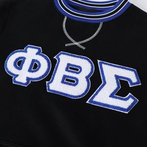 Sudadera de Cuello Redondo Negra de Chenilla Phi Beta Sigma para Hombre, Ajuste Cómodo, Tela Premium, Ropa Casual de Fraternidad Griega - Product Image 5