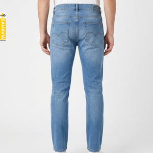SAMAVIA Men's Denim Jeans Regular Fit Straight Leg Medium Wash Breathable Eco-Friendly Casual Style Autumn Wear - Product Image 3