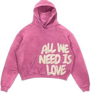 Sudadera con Capucha Vintage para Hombre, Impresión DTG Personalizada, Estilo Corto y Holgado, Aspecto Desgastado por el Sol, Sudadera de Felpa Francesa para Hombre - Product Image 1