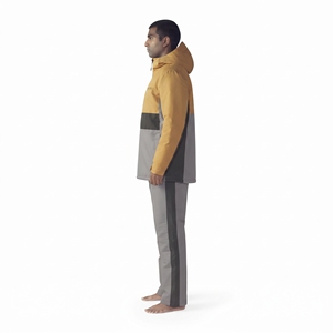HAWX EYE <b>Men's</b> Color Blocked Ski Jacket Hooded Waterproof Synthetic Insulated Snow Wear Gray Yellow - Product Image 6