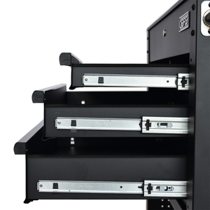 Matte Black Powder Coated Steel 4 <b>Drawer</b> Utility Cart Family keywords: for Garage Workshop Storage Use - Product Image 5