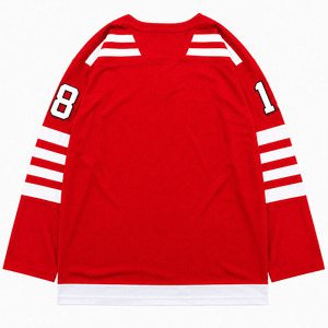 Maillot de hockey sur glace rouge personnalisé Ekin Impex, manches longues, vêtements d'équipe sportive, uniforme de hockey OEM - Product Image 2