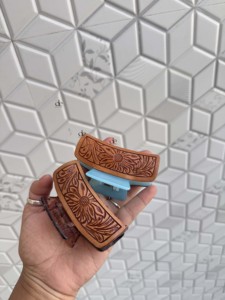 Pinzas para el Cabello de Cuero Hechas a Mano con Diseño Bordado, Elegantes y Bonitas, Accesorios para el Cabello de Mujer, Novedad 2026 - Product Image 2