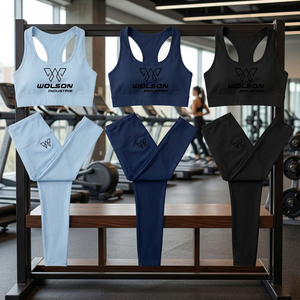 Conjunto Deportivo para Mujer, Ropa Deportiva sin Costuras, Cintura Elástica, Secado Rápido, Bra Deportivo, Leggings de Cintura Alta con Bolsillos, para Yoga y Entrenamiento - Product Image 4