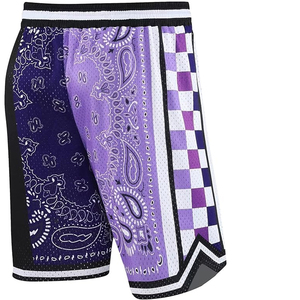 Shorts de basketball personnalisés style streetwear hip-hop, shorts de basketball en mesh personnalisés OEM, shorts de sport pour hommes - Product Image 4
