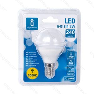 Lampadina LED G45 E14 3W 3000K Luce Calda 240Lm Ampio Angolo 25000H Durata - Product Image 1