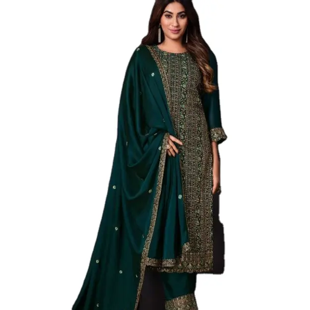 Maroon tasarımcı parti giyim bak Top-Dupatta pakistan çim Shalwar Kameez zengin bak kadınlar için 2024
