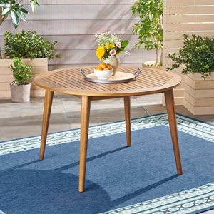 Tavolo da Pranzo in Legno di Acacia Semplice ed Elegante per Intrattenimento all'Aperto - Product Image 4