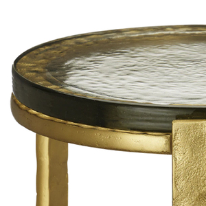 Aluminum Casted Drink <b>Table</b> With Casted Glass Top 23 Inch Height - Product Image 5