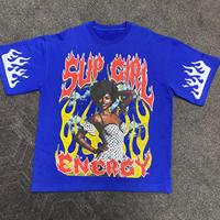 T-shirt surdimensionné pour homme 100% coton, tee-shirt graphique vintage, respirant, séchage rapide, col rond, streetwear décontracté