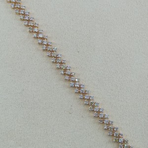 3.67 Ct Round Natural White Diamond Tennis Cluster <b>Bracelet</b> 925 Sterling <b>Silver</b> Yellow Plated Women's Fashionable - Product Image 4