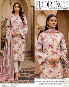 Collection de vêtements d'hiver 2026, costumes Shalwar Kameez pour femmes en lin imprimé numérique de très haute qualité à prix avantageux - Product Image 5