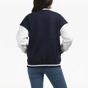 Blousons universitaires décontractés pour femmes, style streetwear cool, col montant, en toile, pour l'hiver, personnalisables, variés, unisexe - Product Image 3