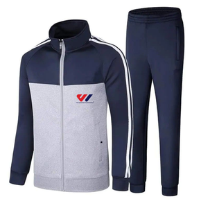 Conjunto Deportivo Color Block con Chaqueta con Cierre y Pantalones, Ropa Deportiva Casual, Ropa de Equipo, Ropa Deportiva de Invierno, Logotipo Personalizado OEM ODM - Product Image 1