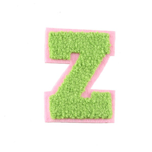 Parche de letras de chenilla personalizado, de textura suave, insignia de moda para ropa, estilo para coser o planchar, para ropa, mochilas, sombreros, decoración artesanal DIY - Product Image 1