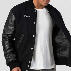 <b>Leather</b> Sleeve Winter <b>jackets</b> Newleather <b>jackets</b> Fashionable stylish Design Low MOQ Breathable Varsity <b>Jacket</b> <b>Men's</b> Casual - Product Image 2